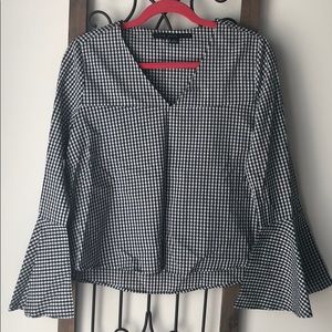 HYFVE black and white checkered blouse